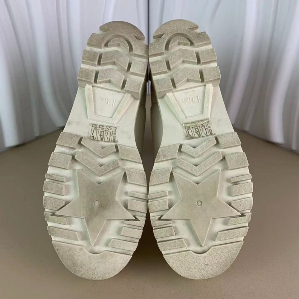 Christian Dior White Leather Chelsea Boots With Chunky Sole - Picture 4 of 6